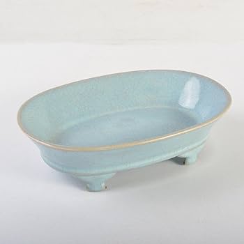 Amazon.co.jp: 中国 汝窯 天青釉 青磁 水盤 筆洗 水仙盆 C 6728E